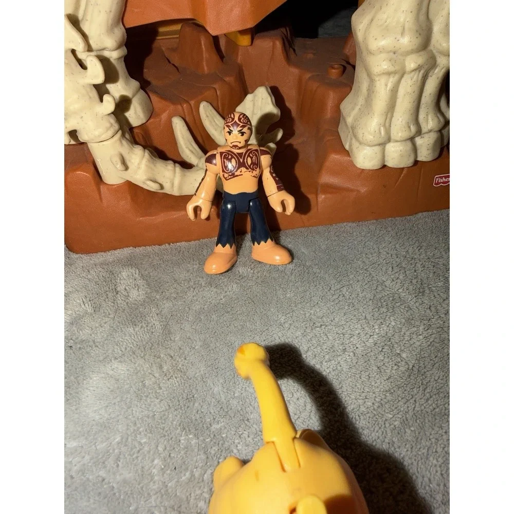 Fisher Price Imaginext Dinosaur T-Rex Mountain Playset Dino Lot Cavemen